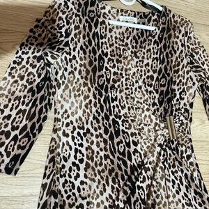 Calvin Klein Brown and Black Animal Print Dress